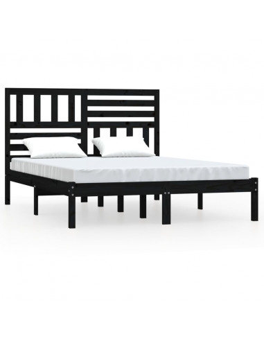 Giroletto Nero 150x200 cm King in Legno Massello di Pino