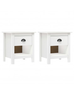 Comodini Hill 2 pz 46x35x49,5 cm Legno Massello di Pino