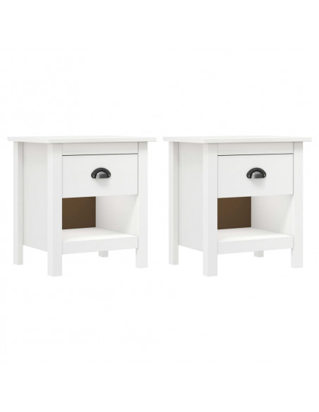 Comodini Hill 2 pz 46x35x49,5 cm Legno Massello di Pino