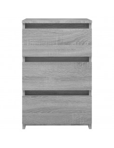 Comodino Grigio Sonoma 40x35x62,5 cm in Legno Multistrato 2