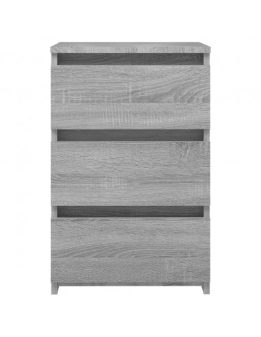 Comodino Grigio Sonoma 40x35x62,5 cm in Legno Multistrato