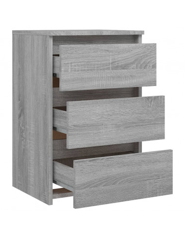 Comodino Grigio Sonoma 40x35x62,5 cm in Legno Multistrato
