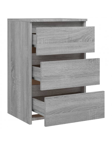 Comodino Grigio Sonoma 40x35x62,5 cm in Legno Multistrato