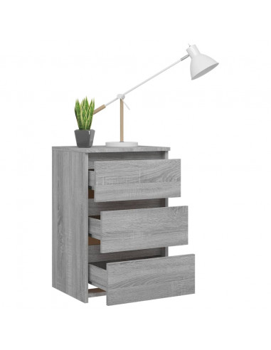 Comodino Grigio Sonoma 40x35x62,5 cm in Legno Multistrato