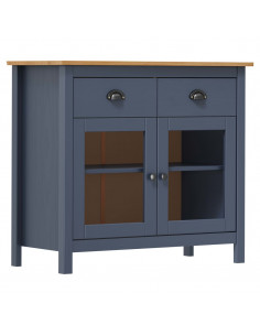 Credenza Hill Grigia 90x40x80 cm in Legno Massello di Pino