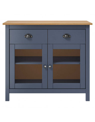 Credenza Hill Grigia 90x40x80 cm in Legno Massello di Pino