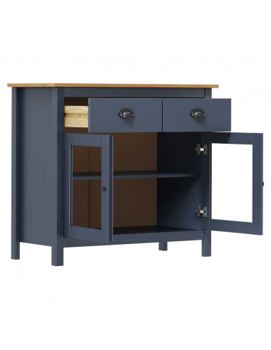 Credenza Hill Grigia 90x40x80 cm in Legno Massello di Pino