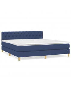 Giroletto a Molle con Materasso Blu 160x200 cm in Tessuto 2