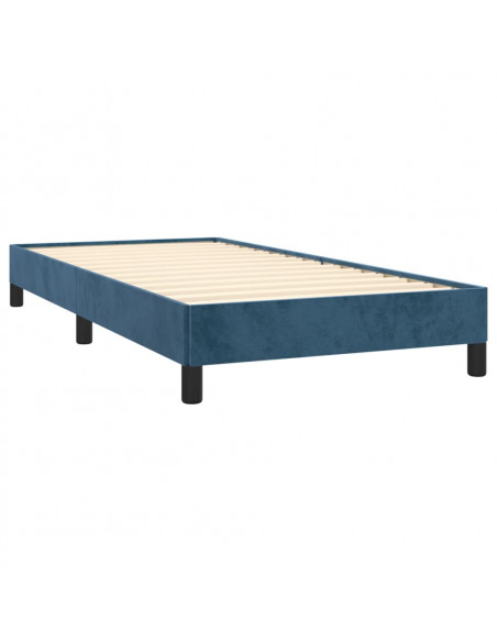 Giroletto a Molle con Materasso Blu Scuro 90x200 cm in Velluto