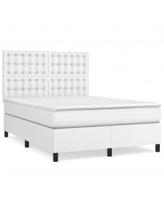 Giroletto a Molle con Materasso Bianco 140x190 cm in Similpelle 2