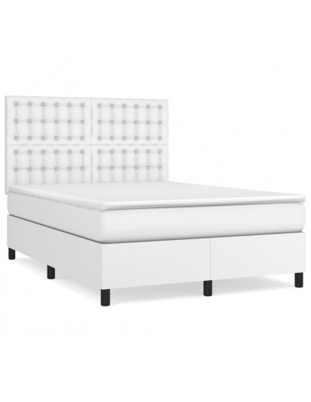 Giroletto a Molle con Materasso Bianco 140x200 cm in Similpelle