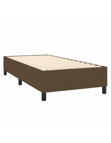 Giroletto a Molle con Materasso Marrone Scuro 100x200cm Tessuto