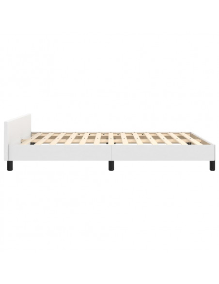 Giroletto con Testiera Bianco 140x200 cm in Similpelle