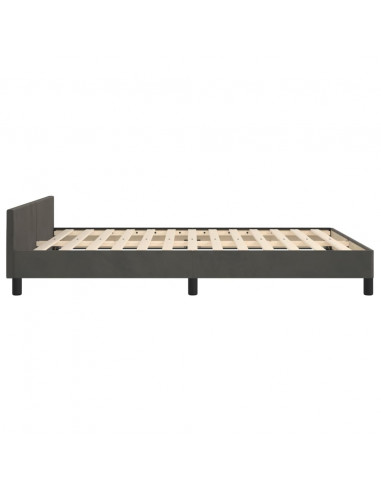 Giroletto con Testiera Grigio Scuro 140x190 cm in Velluto