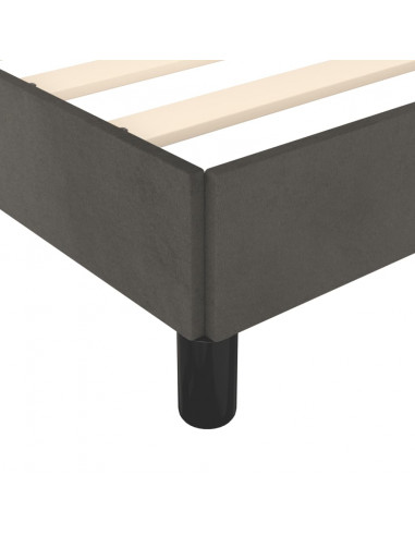 Giroletto con Testiera Grigio Scuro 140x190 cm in Velluto