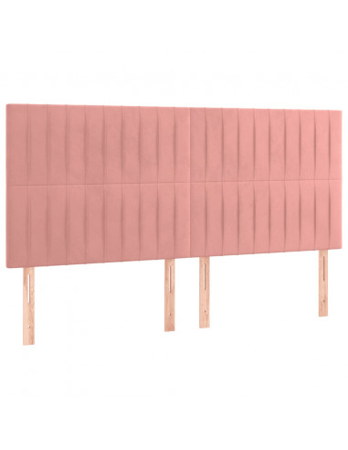 Giroletto a Molle con Materasso Rosa 180x200 cm in Velluto