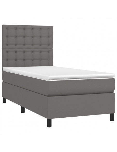 Giroletto a Molle con Materasso Grgio 80x200 cm in Similpelle