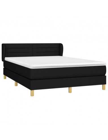 Giroletto a Molle con Materasso Nero 140x190 cm in Tessuto