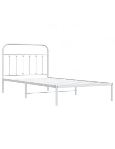 Giroletto con Testiera Metallo Bianco 100x200 cm