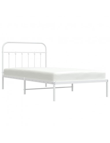 Giroletto con Testiera Metallo Bianco 100x200 cm