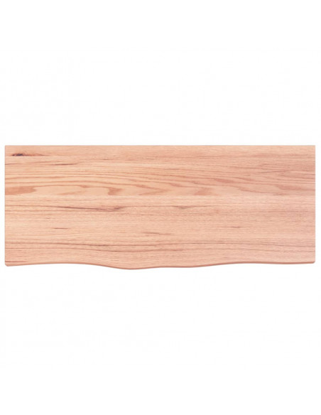Piano Bagno Marrone 100x40x(2-4) cm Legno Massello Trattato