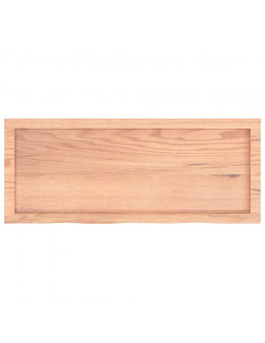 Piano Bagno Marrone 100x40x(2-4) cm Legno Massello Trattato
