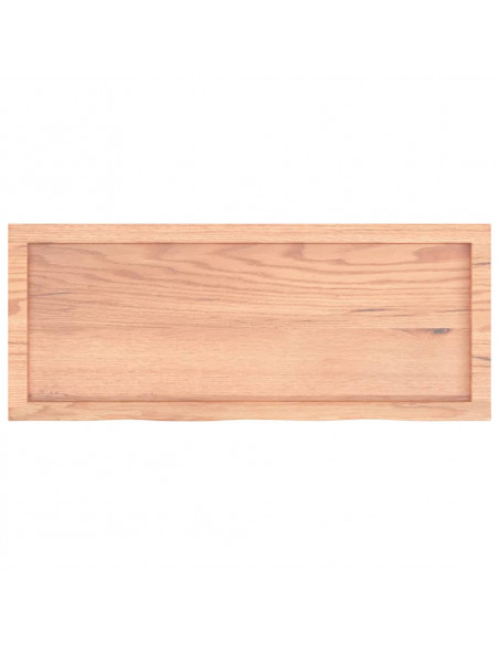 Piano Bagno Marrone 100x40x(2-4) cm Legno Massello Trattato