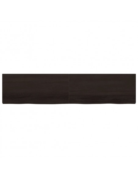 Piano Bagno Marrone Scuro 220x50x(2-6)cm Legno Trattato