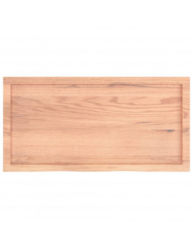 Piano Bagno Marrone 100x50x(2-4) cm Legno Massello Trattato