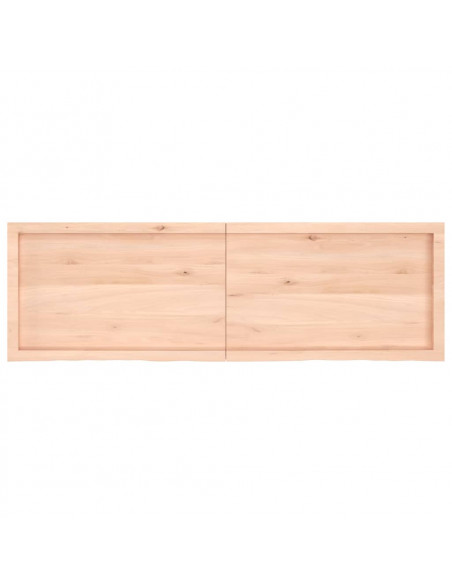 Piano Bagno 160x50x(2-4) cm in Legno Massello Non Trattato