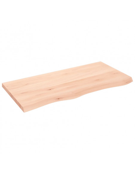 Piano Bagno 100x50x(2-4) cm in Legno Massello Non Trattato