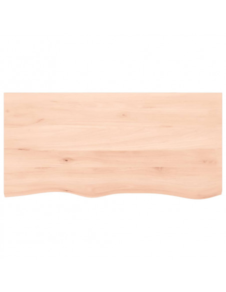 Piano Bagno 100x50x(2-4) cm in Legno Massello Non Trattato