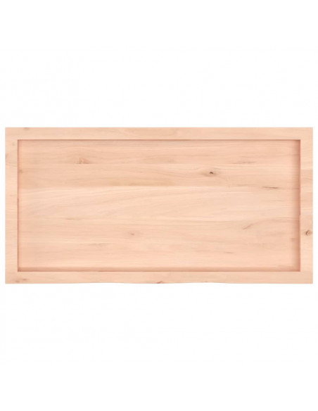 Piano Bagno 100x50x(2-4) cm in Legno Massello Non Trattato