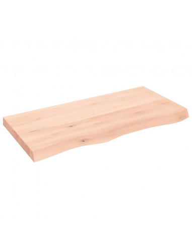 Piano Bagno 100x50x(2-6) cm in Legno Massello Non Trattato