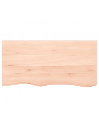 Piano Bagno 100x50x(2-6) cm in Legno Massello Non Trattato