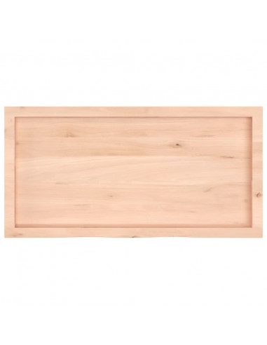 Piano Bagno 100x50x(2-6) cm in Legno Massello Non Trattato