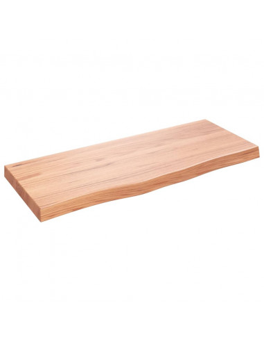 Piano Bagno Marrone 100x40x(2-6) cm Legno Massello Trattato