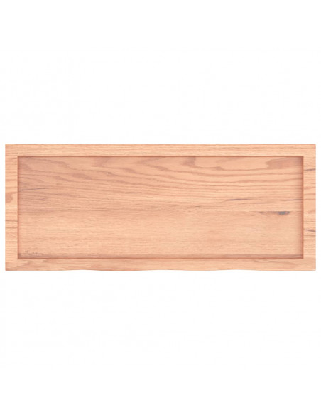 Piano Bagno Marrone 100x40x(2-6) cm Legno Massello Trattato