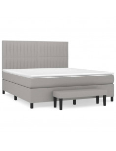 Giroletto a Molle con Materasso Grigio Chiaro180x200 cm Tessuto 2