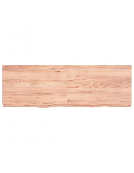 Piano Bagno Marrone 120x40x(2-6) cm Legno Massello Trattato
