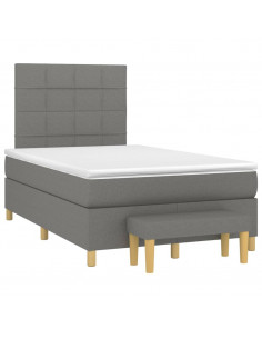 Giroletto a Molle con Materasso Grigio Scuro 120x200 cm Tessuto 2