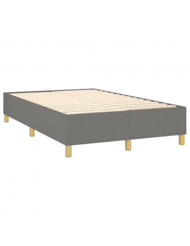 Giroletto a Molle con Materasso Grigio Scuro 120x200 cm Tessuto