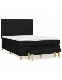 Giroletto a Molle con Materasso Nero 140x200 cm in Tessuto 2