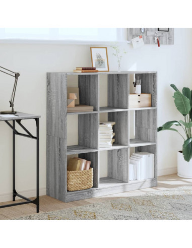 Libreria Grigio Sonoma 102x32x108 cm in Legno Multistrato