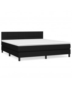 Giroletto a Molle con Materasso Nero 180x200 cm in Tessuto 2