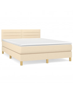 Giroletto a Molle con Materasso Crema 140x200 cm in Tessuto 2