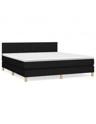 Giroletto a Molle con Materasso Nero 180x200 cm in Tessuto