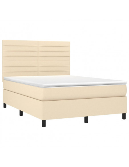 Giroletto a Molle con Materasso Crema 140x200 cm in Tessuto