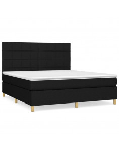 Giroletto a Molle con Materasso Nero 160x200 cm in Tessuto 2