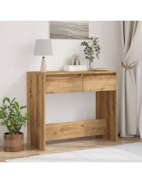 Tavolo Consolle Rovere Artigianale 89x41x76,5cm in Truciolato